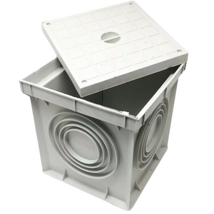 Pozzetto in polipropilene con coperchio grigio chiaro varie dimensioni *** dimensioni 300 x 300 millimetri, confezione 1