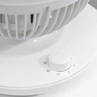 Ventilatore da Tavolo 3 Velocità, Oscillazione 70° e Inclinazione 90°, 27x27x34cm, Bianco e Nero
