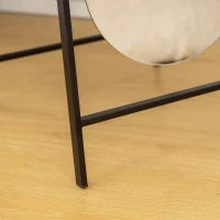 Specchio da Terra a Corpo Intero Senza Cornice, con Supporto in Metallo, 160x40 cm, Nero