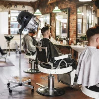 Casco Asciugacapelli 1180W ad Altezza Regolabile con Timer 60 Minuti e Ruote Girevoli, 65x65x115-165 cm, Nero