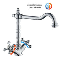 Rubinetto monoforo ottone cucina england two cromato erogazione orientabile *** confezione 1