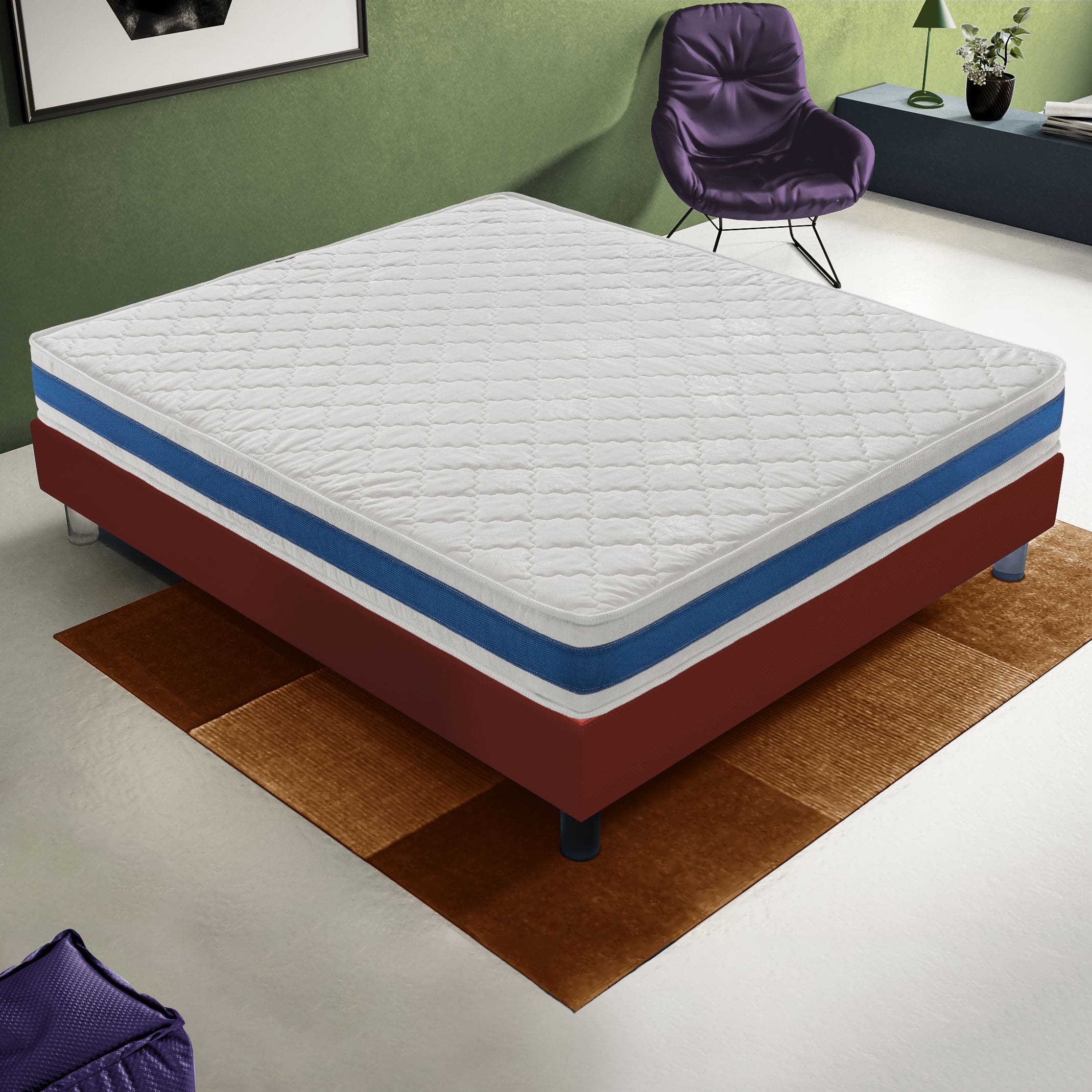 Materasso Singolo 80x190 in Waterfoam - Ortopedico - reversibile - 11 zone di comfort  H3