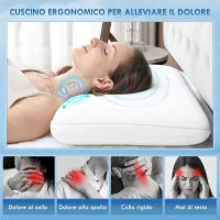 Cuscino Memory Foam a Rimbalzo Rapido con Copertura Rimovibile e Lavabile, 60x40x10 cm, Bianco Crema