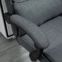 Sedia da Ufficio Ergonomica ad Altezza Regolabile con Braccioli e Poggiapiedi, 66x70x115-123 cm, Grigia