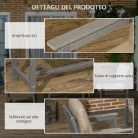 Salotto da Giardino con Divanetto, 2 Poltrone e Tavolino in HDPE con Cuscini, Grigio Scuro