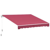 Tenda da Sole Avvolgibile a Caduta con Manovella, in Alluminio e Poliestere, 295x245cm, Rosso Scuro