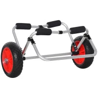 Carrellino da Spiaggia Pieghevole per Kayak e Canoa con Paraurti, in Alluminio e NBR, 70x40x42 cm