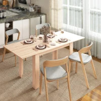 Tavolo da pranzo allungabile, tavolo da cucina rettangolare, per 8 a 6 persone, 140-180 x 80 cm, effetto legno naturale