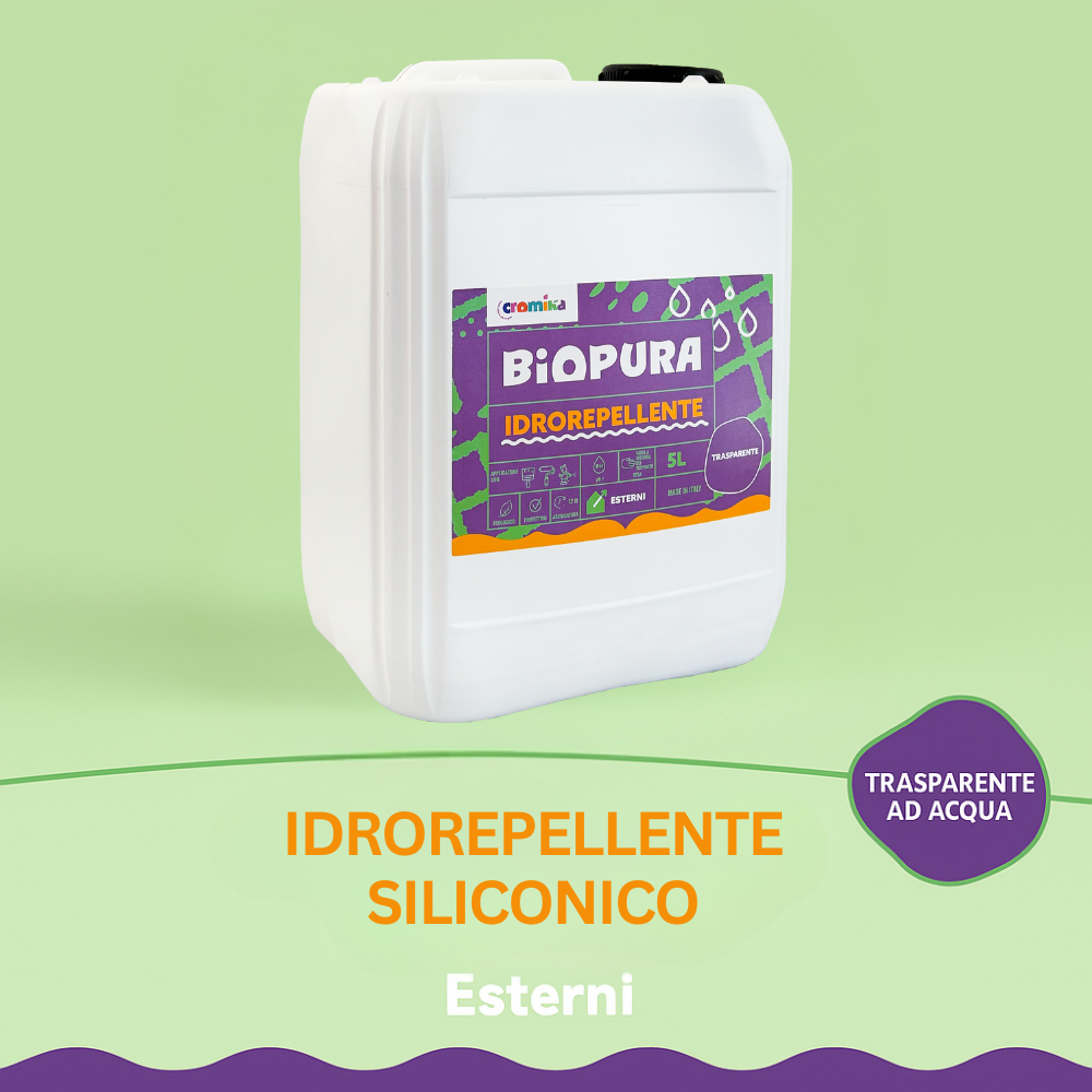 Idrorepellente siliconico trasparente acqua pronto uso linea biopura cromika *** formato 5 lt, confezione 1