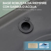 Canestro Portatile Canestro Basket da Esterno con Altezza Regolabile 193.5-248.5cm e Base da Riempire con Acqua o Sabbia, in Acciaio e Nylon 73x49x194-249cm