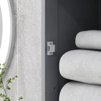 kleankin Mobile Colonna Bagno Salvaspazio con Armadietto, Cassetto e Ripiani in MDF, 40x27x171.5cm, Grigio