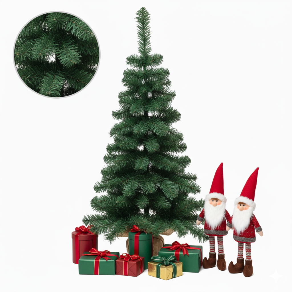 Minipino alberello di natale in pvc per spazi piccoli h 90 cm