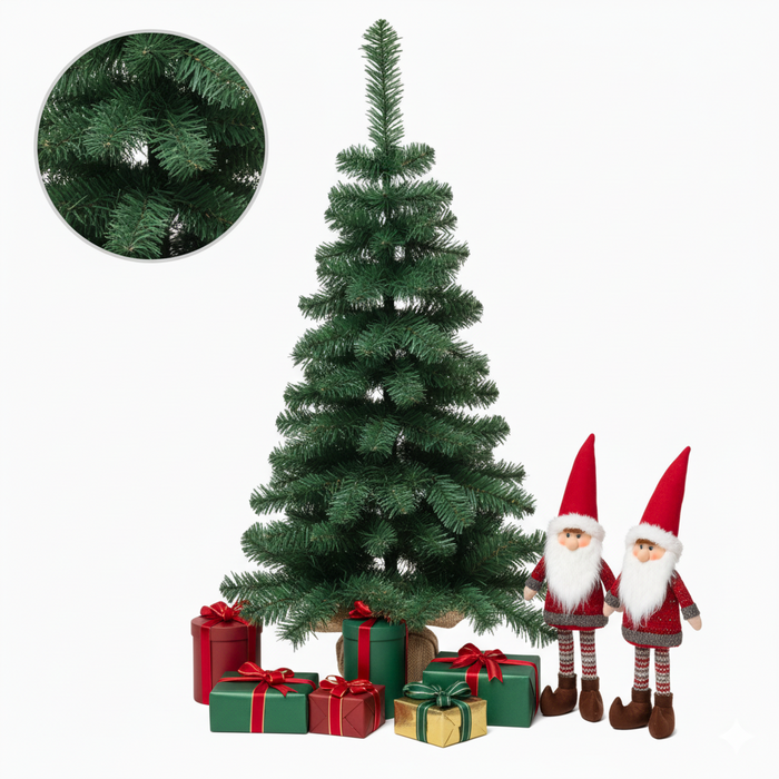 Minipino alberello di natale in pvc per spazi piccoli h 90 cm