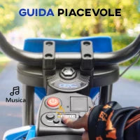 Moto Elettrica per Bambini con Rotelle Rimovibili, Sospensioni, Suoni e Indicatore di Carica, Blu