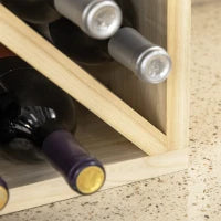 Mobiletto Portabottiglie per Vini e Liquori 24 Bottiglie Legno Naturale
