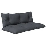 Set 2 Cuscini da Giardino per Divani e Pallet in Poliestere con Imbottitura Spessa, Grigio Carbone