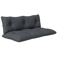 Set 2 Cuscini da Giardino per Divani e Pallet in Poliestere con Imbottitura Spessa, Grigio Carbone
