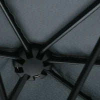 Ombrellone Semicircolare con Manovella e Tettuccio Anti UV, 200x190x240 cm, Grigio