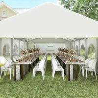 Gazebo da Giardino 10x5m con Pareti Rimovibili e Finestre, Acciaio e Poliestere