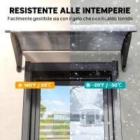 Tettoia in Policarbonato Anti-UV da Esterno per Porte e Finestre da 100x80 cm
