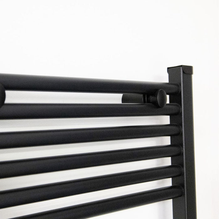 Termoarredo bagno scaldasalviette acciaio radiatore calorifero termosifone nero opaco *** misure h1500xl500xi450 30 t...