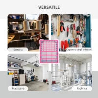 DURHAND Cassettiera in Plastica Portaminuterie con 39 Cassetti Trasparenti, Montaggio a Muro o a Terra 38x16x47.5cm Rosa