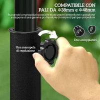 Base per Ombrellone a Mezzaluna da Ø38 mm e Ø48 mm con Manovella, Basamento per Ombrellone in Resina, 50x31x32 cm, Bronzo