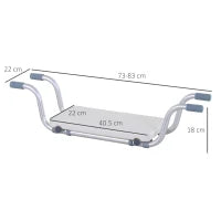 Sedile per Vasca in Lega di Alluminio e Plastica, Sgabello per Vasca da Bagno Larghezza Regolabile 73-83cm, Max. Carico 150kg