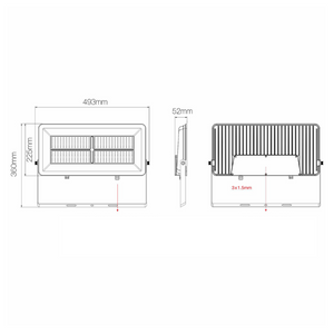 Proiettore led polaris esterno alta potenza ip65 luce naturale 4.000k *** colore nero, watt 200 watt, confezione 1