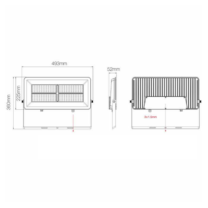 Proiettore led polaris esterno alta potenza ip65 luce naturale 4.000k *** colore nero, watt 200 watt, confezione 1