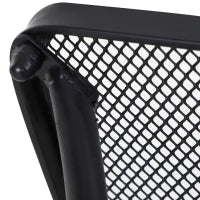 Tavolino da Giardino Quadrato in Acciaio con Piano Traforato, 45x45x50 cm, Nero