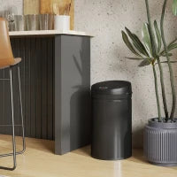 Bidone della Spazzatura da Cucina Automatico 30 L Sensore Infrarossi Chiusura Automatica Antimacchie Acciaio Inox, 32x30.5x51 cm, Nero