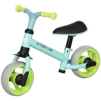 Bici Senza Pedali per Bambini max 4 Anni con Sella Regolabile, in Acciaio, PP, PU e TPR, 66.5x34x47 cm