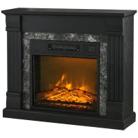 Camino Elettrico da Incasso a Terra con Timer, Fiamma e Temperatura Regolabile, 80x21.6x67.8 cm, Nero