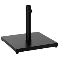 Base per Ombrellone Quadrata da 18kg per Pali da Ø3/3.5/3.8 cm, 45x45x39 cm, Nero