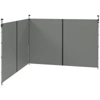 Set 2 Pareti Gazebo 3x3 e 3x6 m in Tessuto Oxford con Porte a Cerniera, 295x195 cm, Grigio Scuro