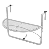 Tavolino da Ringhiera Pieghevole con 3 Altezze Regolabili in Metallo, 60x45x50cm, Bianco