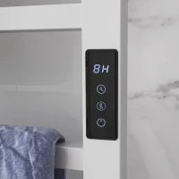 Scaldasalviette Elettrico Smart a 10 Barre con Timer e Display LCD, in Acciaio Inox, 45x11x80 cm, Bianco