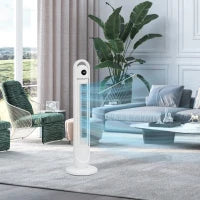 Ventilatore a Colonna 55W con 3 Velocità, Telecomando, Timer 24h, Oscillante, Modalità Sonno, Bianco