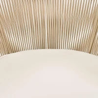 Set da pranzo da giardino 7 pezzi in rattan con 6 poltrone e tavolino, 140x80x76 cm, Beige