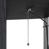 Lampada da Terra Moderna, Lampadina Illuminazione Interna Salvaspazio con Ripiani da Soggiorno Cotone, MDF 26 x 26 x 160 cm Nero e Bianco