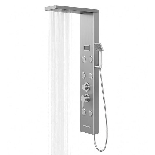 Colonna doccia york acciaio 4 funzioni display controllo temperatura 2 finiture *** finitura- cromo spazzolato, confe...