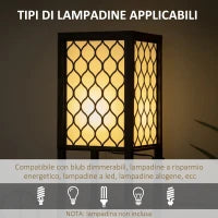 Lampada da Terra a Colonna in MDF e Plastica con 2 Ripiani, per Soggiorno, Studio e Camera da Letto, 26x26x156 cm