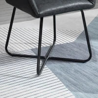 Set 2 Sedie Moderne per Sala da Pranzo, Cucina o Soggiorno, Sedie Imbottite in Similpelle Nera 60x56.5x85cm