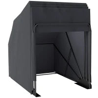 Riparo per moto esterno in tessuto Oxford, con 2 finestre, 345 x 135 x 191 cm, Nero