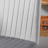 Set 2 Sedie da Cucina Imbottite e Salvaspazio con Gambe in Acciaio, 43x58x90 cm, Grigio e Nero