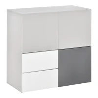 Armadietto Multiuso con Cassetti e Ante in Legno, Mobile per Soggiorno, Camera da Letto, Ufficio