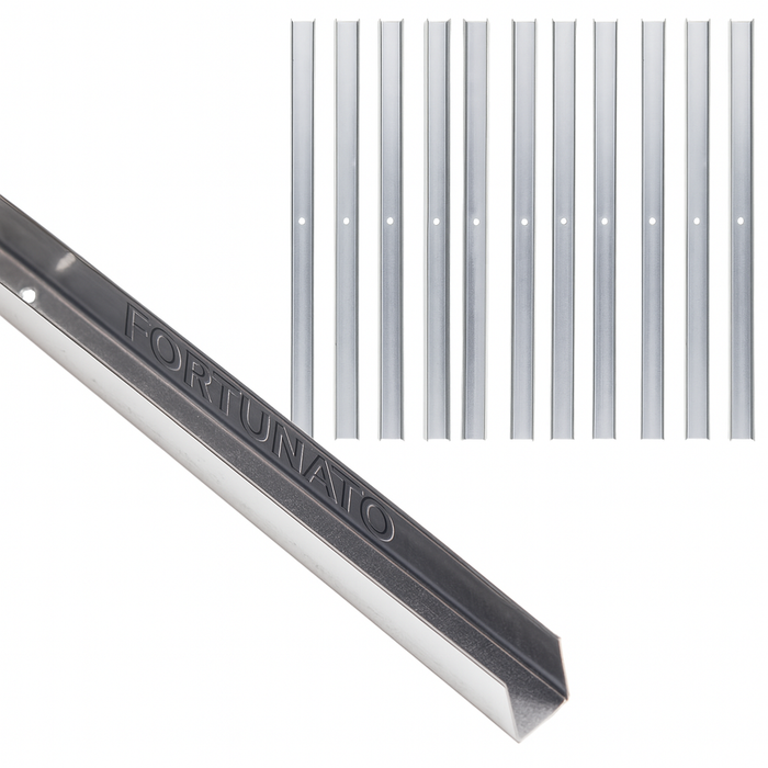 Guida u standard 2 m profilo preforato sp 0,6 mm fissaggio cartongesso 12 pezzi *** misure 30 x 28 x 30 mm, confezione 1