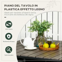 Set da Giardino 5 Pezzi in Rattan PE e Acciaio, 4 Sedie da Esterno con Cuscini e Tavolo Rettangolare