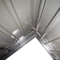 Ripostiglio da Giardino con Porta Scorrevole, in Acciaio, 345x280.5x169-201cm, Nero